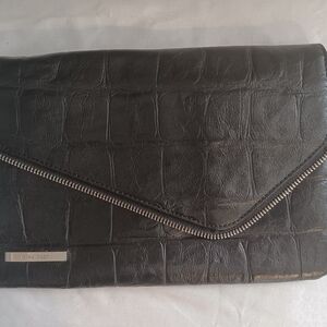 Nine West Black Quilted Interior Clutch with Zipper Pocket